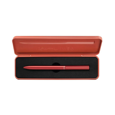 Penna a sfera pelikan k6 ineo blu + astuccio in metallo rosso fuoco