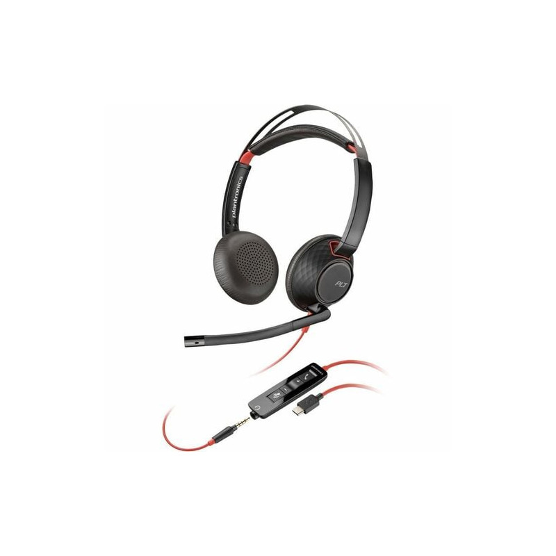 Cuffie hp poly blackwire 5220 padiglione usb-c/3.5mm per ufficio/call