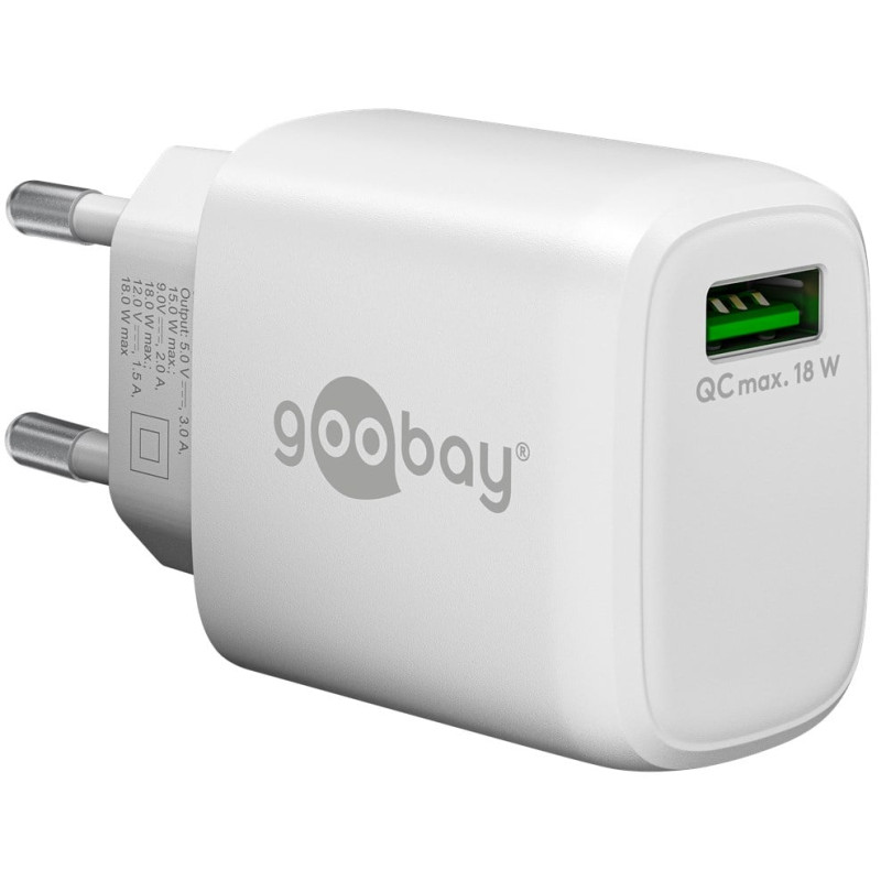 Caricabatterie goobay 61672 ac 3a 18w bianco