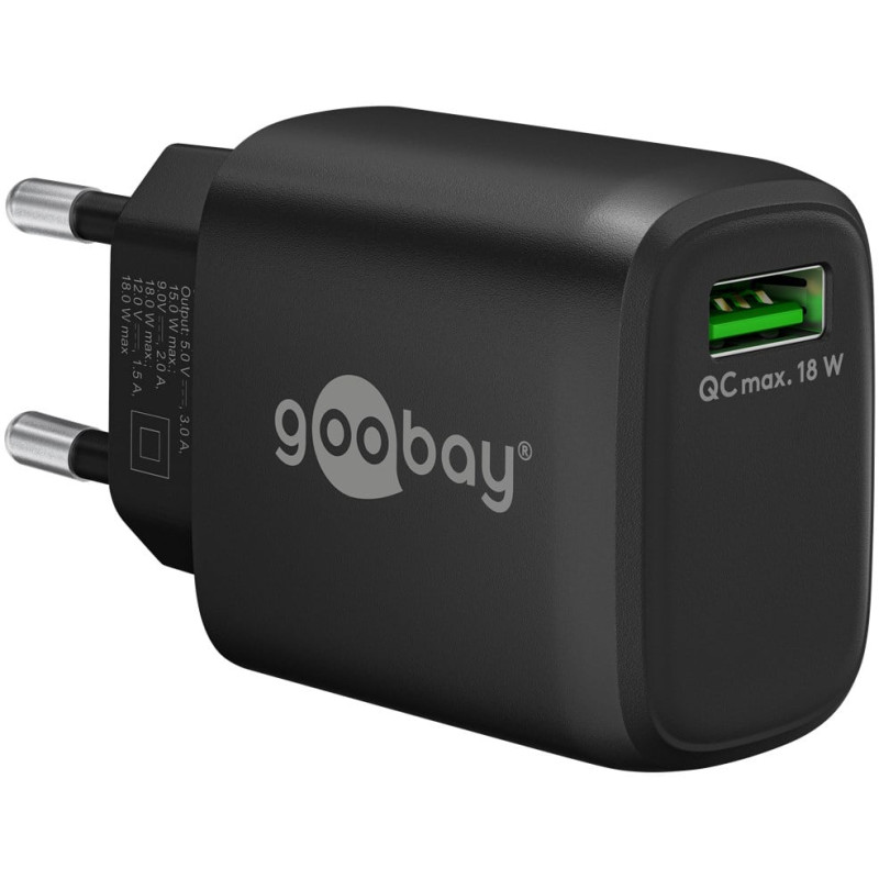 Caricabatterie goobay 61671 ac 3a 18w nero