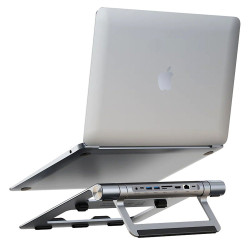 Supporto per notebook pieghevole techly docking station usb-c