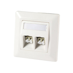 Presa oem a muro per 2 adattatori in fibra ottica sc/lc bianco [iwp-md