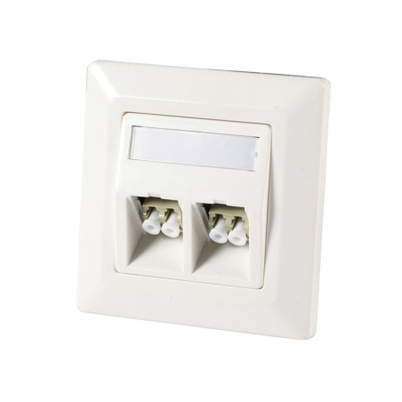 Presa oem a muro per 2 adattatori in fibra ottica sc/lc bianco [iwp-md