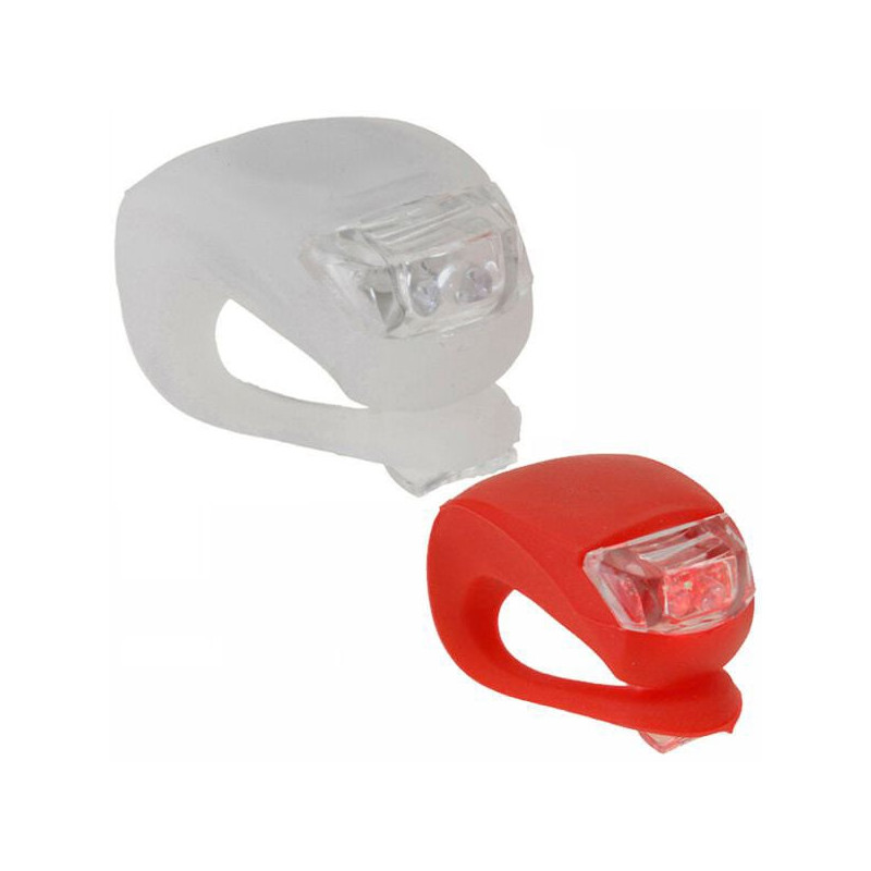 Set luci per bici dunlop led rosso/bianco 2pz [871125205320]