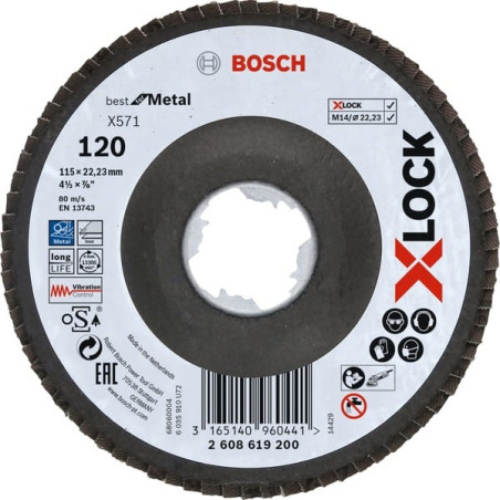 Disco abrasivo bosch x-lock x571 per metallo 115mm [2608619200]