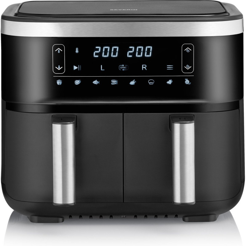 Friggitrice ad aria calda severin fr 2453 1500w 2x3.8l nero [fr 2453]