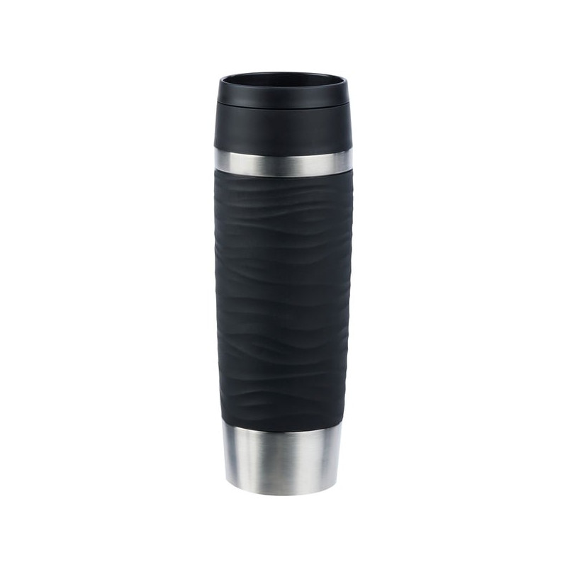 Thermos emsa travel mug waves 500ml in acciaio inossidabile/nero
