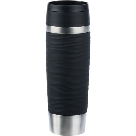 Thermos emsa travel mug waves 500ml in acciaio inossidabile/nero