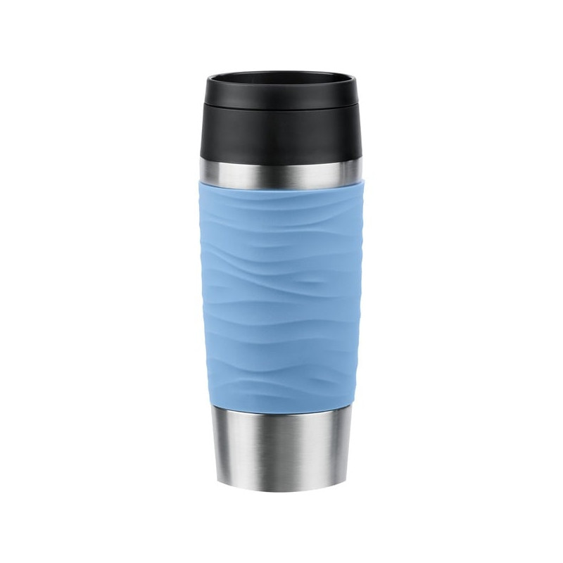 Thermos emsa travel mug waves 360ml in acciaio inossidabile/azzurro
