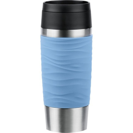 Thermos emsa travel mug waves 360ml in acciaio inossidabile/azzurro