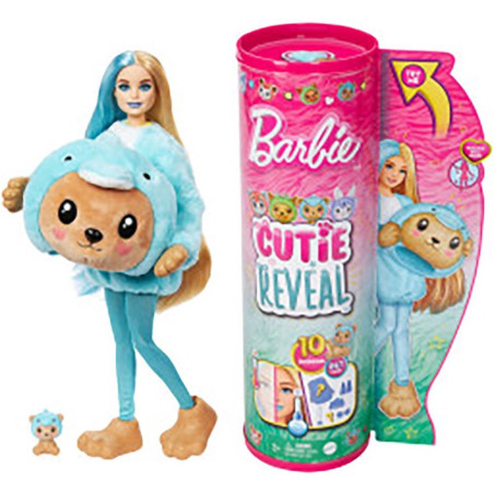 Bambola barbie cutie reveal orsacchiotto delfino 303mm multicolore