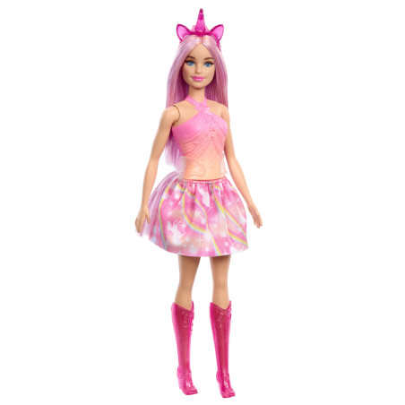 Bambola barbie a touch of magic unicorno rosa multicolore [hrr13]