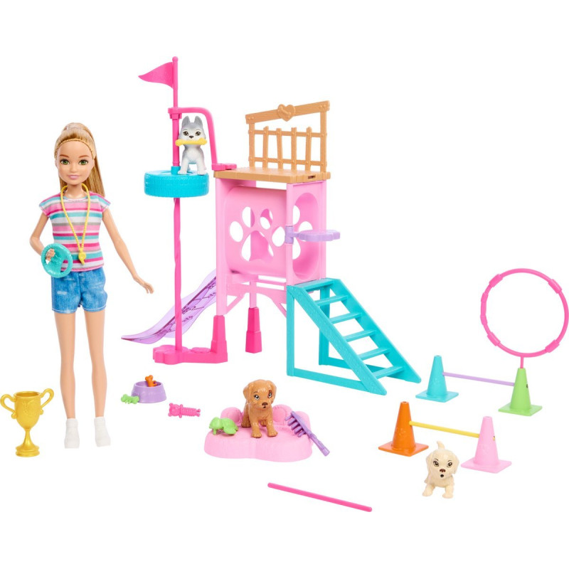 Bambola barbie stacie obstacle course puppies con 3 cuccioli 283mm