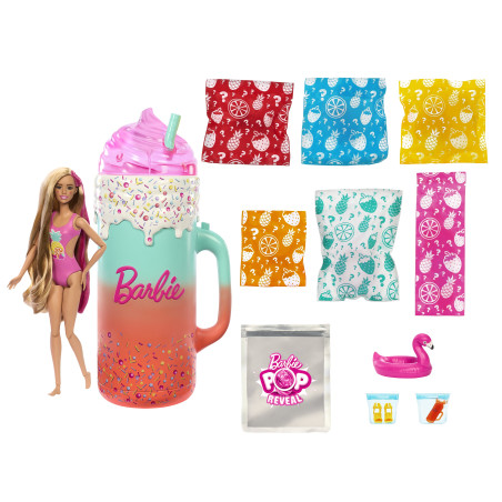 Bambola barbie pop reveal rise & surprise con set regalo 387mm