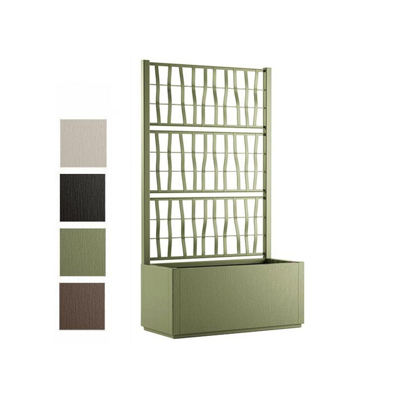 Fioriera stefanplast ethica rettangolare 80cm con traliccio verde