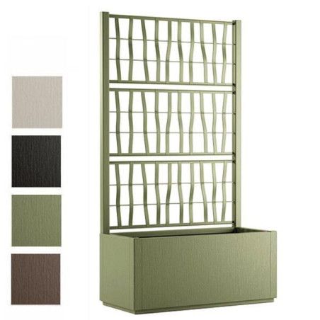 Fioriera stefanplast ethica rettangolare 80cm con traliccio verde