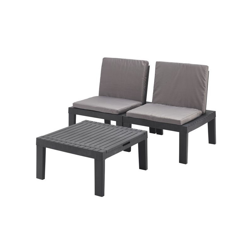 Set tavolo e sedie progarden duetto 3pz antracite [due05can]