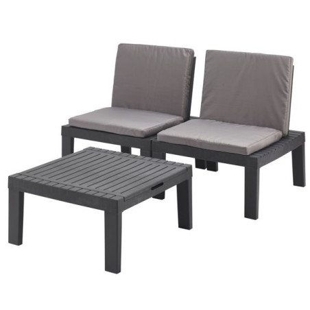 Set tavolo e sedie progarden duetto 3pz antracite [due05can]