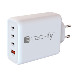 Alimentatore da rete techly gan 3 porte usb-c/1 porte usb-a
