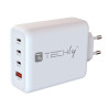 Alimentatore da rete techly gan 3 porte usb-c/1 porte usb-a