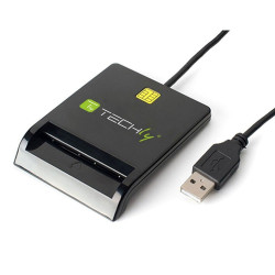 Lettore smart card techly card usb 2.0 esterno nero [usb2ty2]