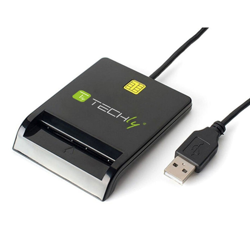 Lettore smart card techly card usb 2.0 esterno nero [usb2ty2]