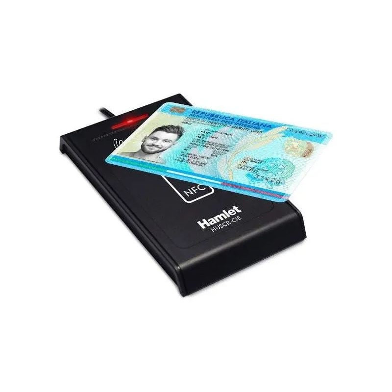 Lettore smart card hamlet usb 3.0 tessera sanitaria nero [huscr-cie]