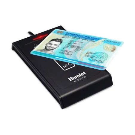 Lettore smart card hamlet usb 3.0 tessera sanitaria nero [huscr-cie]