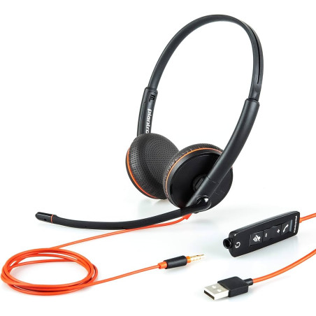 Cuffie hp poly bw 3225 stereo spinotto 3.5mm usb-c/a 10000hz