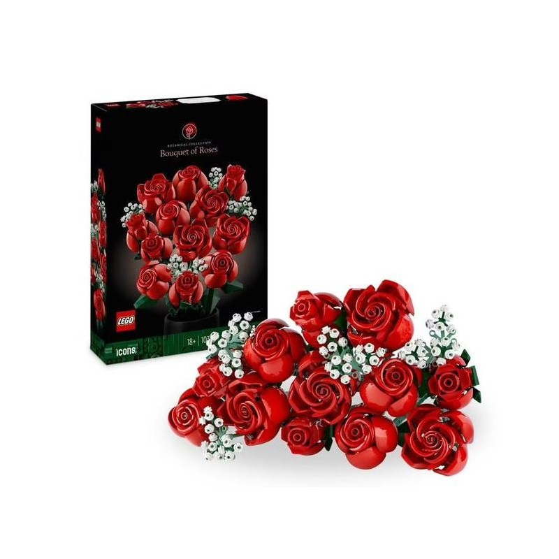 Lego icons - mazzo di rose 31cm multicolore 822pz [10328]