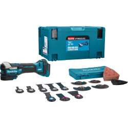 Utensile multifunzione makita dtm52zjx2 18v + kit accessori blu/nero