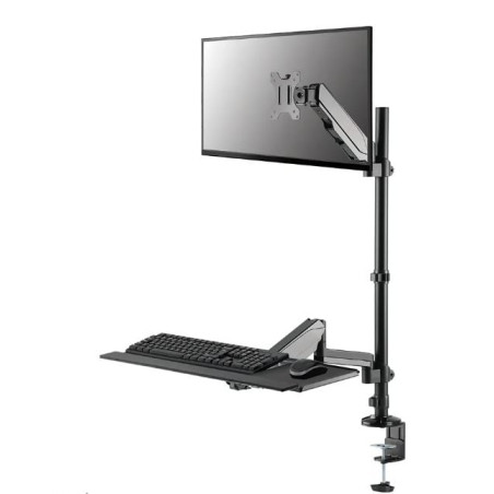 Postazione di lavoro neomounts sit-stand montata su scrivania