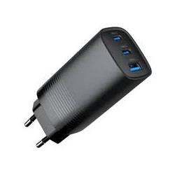 Caricabatterie gembird power delivery 1xa 2xc gan 65w nero [azgemul00000025]