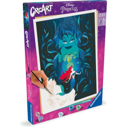Gioco creativo ravensburger creart disney princess ariel/ursula 30x40cm