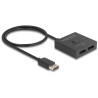 Switch displayport delock due porte usb-c 50cm nero [18906]