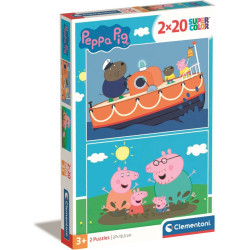 Puzzle clementoni supercolor peppa pig multicolore 2x20pz [24797]