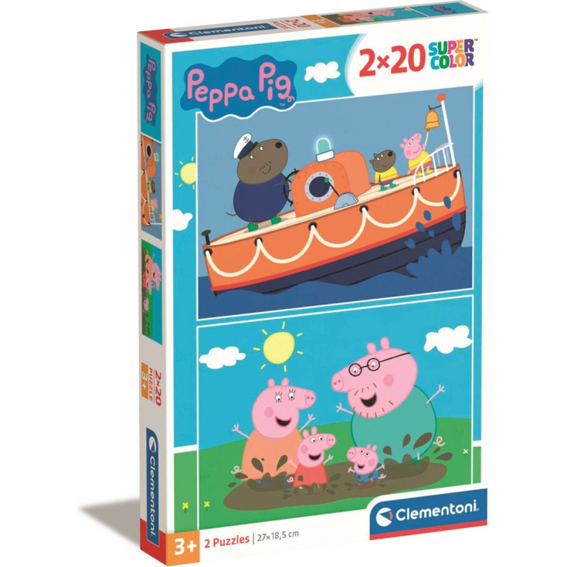 Puzzle clementoni supercolor peppa pig multicolore 2x20pz [24797]
