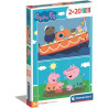 Puzzle clementoni supercolor peppa pig multicolore 2x20pz [24797]