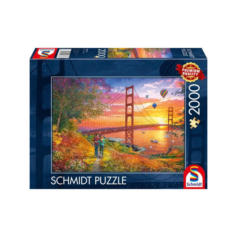 Puzzle schmidt cammina al golden gate bridge multicolore 2000pz [59773]