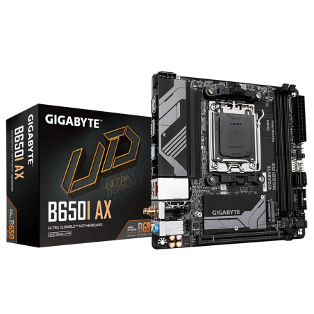 Scheda madre gigabyte b650i ax amd am5 mini itx ddr5 marrone [b650i
