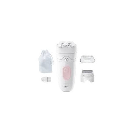 Epilatore braun silk-epil 5-030 28 pinzette per corpo bianco/rosa
