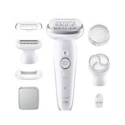 Epilatore braun silk-epil 9 9-061 40 pinzette per donna argento/bianco