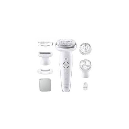 Epilatore braun silk-epil 9 9-061 40 pinzette per donna argento/bianco