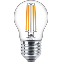 Lampadina led philips classic p45 e27 6.5w 806lm trasparente