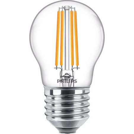 Lampadina led philips classic p45 e27 6.5w 806lm trasparente