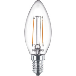 Lampadina led philips b35 e14 filamento 25w 250lm trasparente