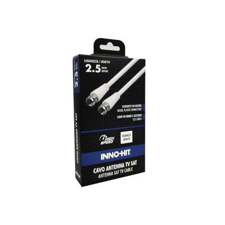 Cavo antenna inno-hit sat coassiale 2.5m bianco [ih-e84623]