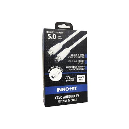 Cavo antenna inno-hit coassiale m/f 5m bianco [ih-e84612]