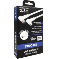 Cavo antenna inno-hit m/f spina 90 gradi 2.5m bianco [ih-e90250]