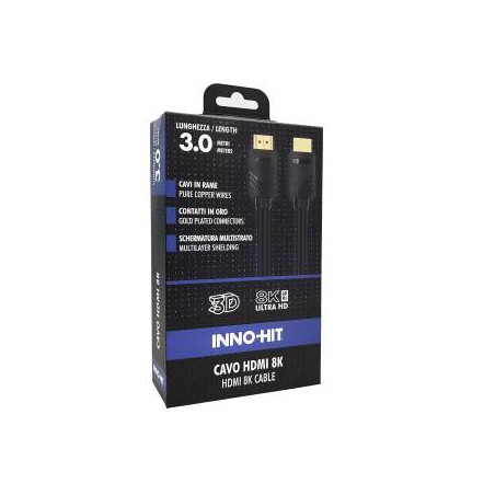 Cavo hdmi inno-hit contattioro 8k 60hz 3m nero [ih-hd2130]